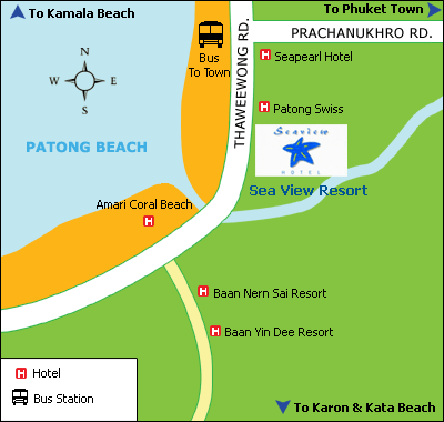 Seaview Patong Hotel Phuket Map