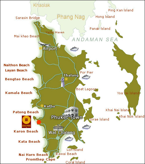 The Village Resort & Spa Map, Phuket Thailand