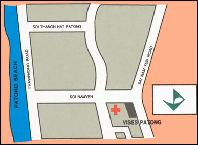 Vises Patong Hotel Map, Phuket Thailand