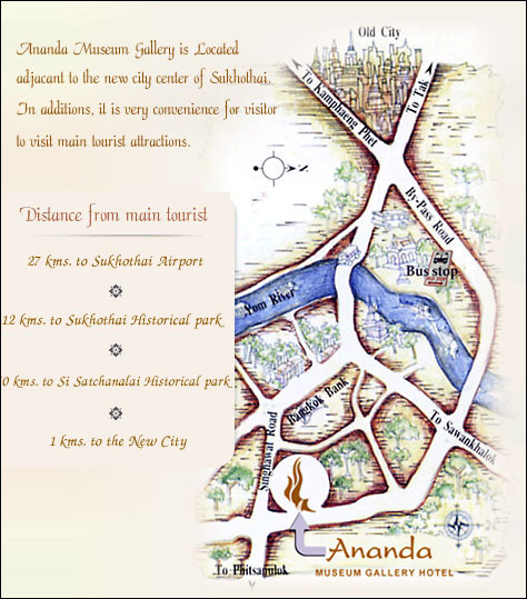 Ananda Museum Gallery Hotel, Sukhothai - Map