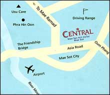Central Maesot Hill Hotel Tak - Map