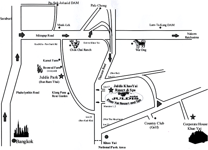Juldis Khao Yai Resort and Spa Hotel - Map