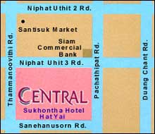 Novotel Central Sukhontha Hotel Hatyai - Map