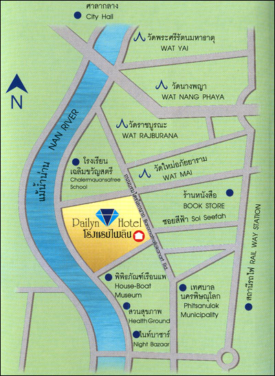 Pailyn Hotel Pitsanuloke - Map